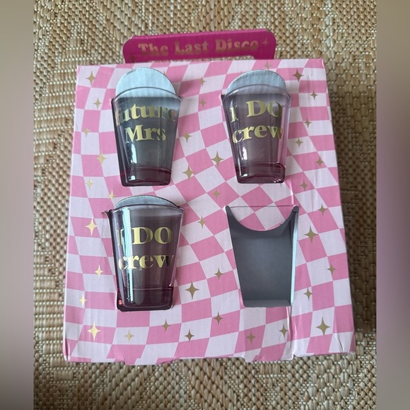 The Last Disco Bridal Party Wedding Shot Glasses,Future Mrs,I Do Crew,3 Set,NWT - Picture 1 of 5